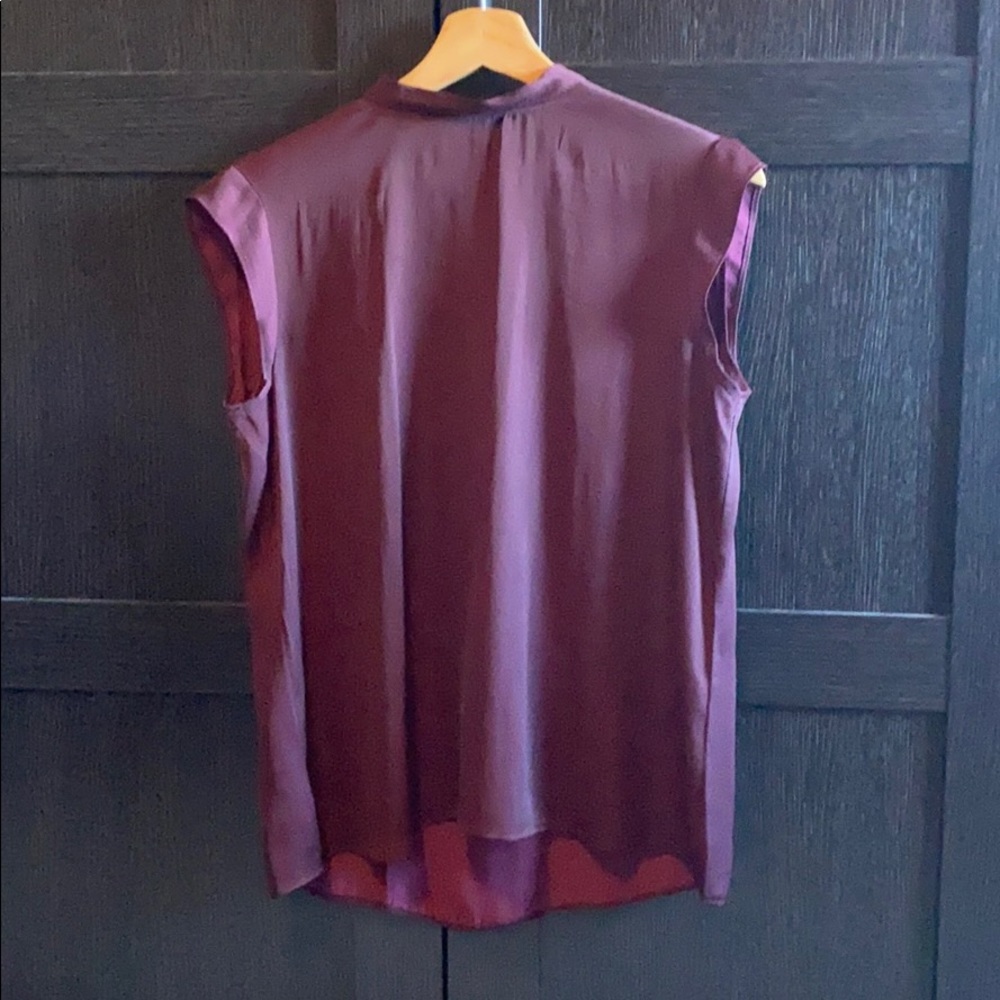 LOFT merlot tie back blouse
